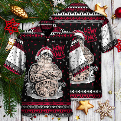 Christmas Tattoo Santa Funny Merry Xmas - Hawaiian Shirt - Owls Matrix LTD