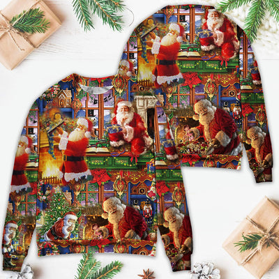 Santa Claus Christmas Merry Xmas - Sweater - Ugly Christmas Sweaters - Owls Matrix LTD