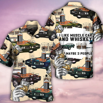 Car Muscle Car And Whiskey - Hawaiian Shirt - Owls Matrix LTD