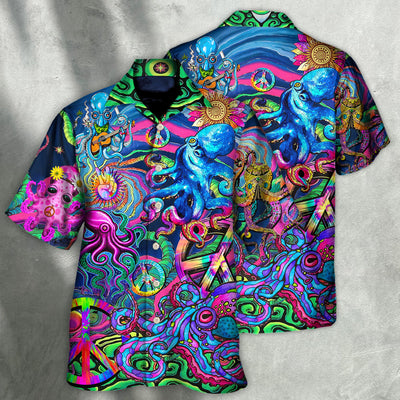 Hippie Funny Octopus Colorful Tie Dye Style - Hawaiian Shirt - Owls Matrix LTD