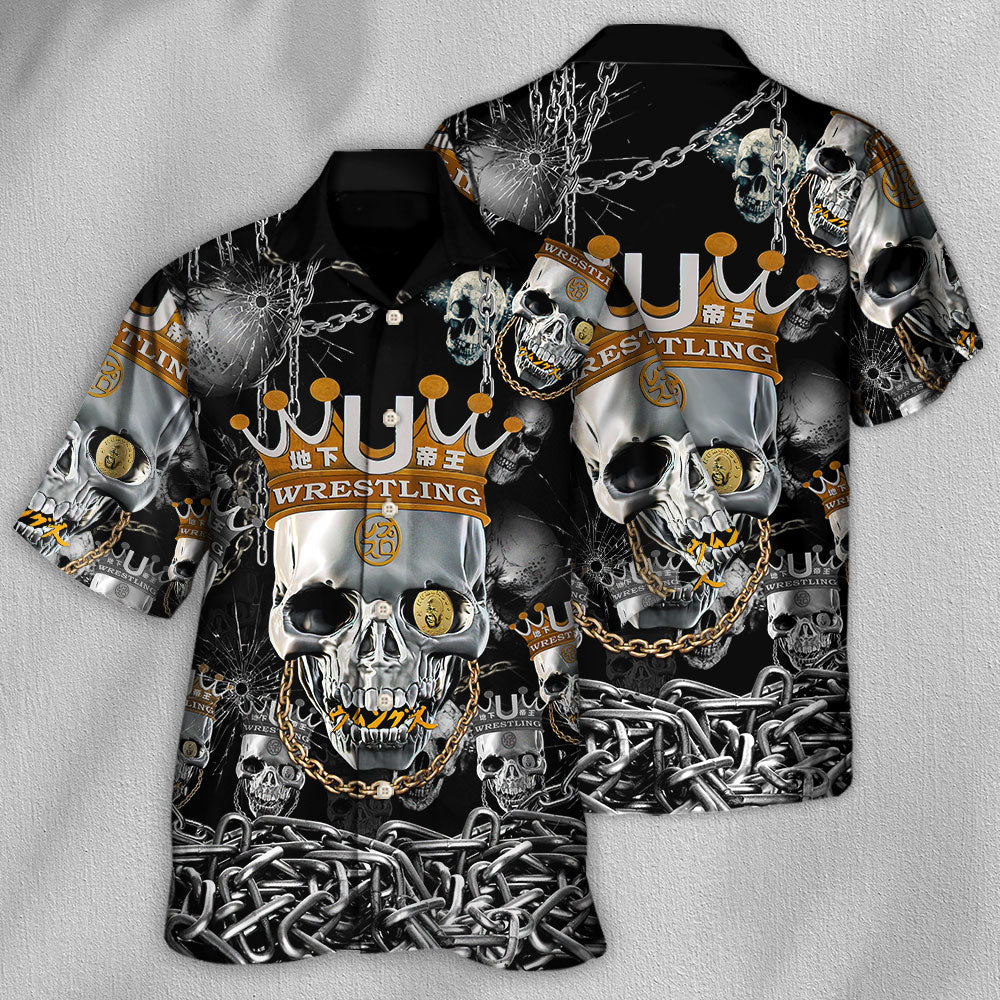 Skull Wrestling Chain Oh My Skull - Hawaiian Shirt - Owls Matrix LTD