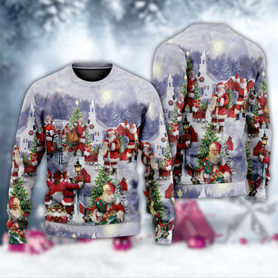 Christmas Merry Xmas Santa Claus Is Coming - Sweater - Ugly Christmas Sweaters - Owls Matrix LTD