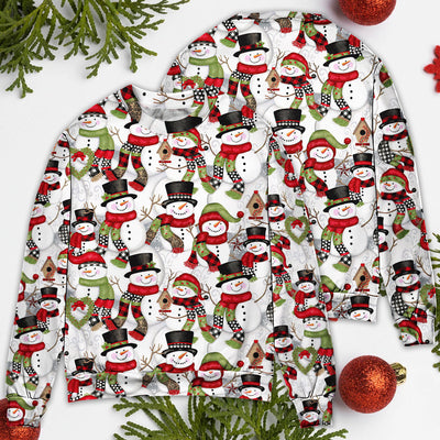 Christmas Snowman Family Happy Christmas - Sweater - Ugly Christmas Sweaters - Owls Matrix LTD