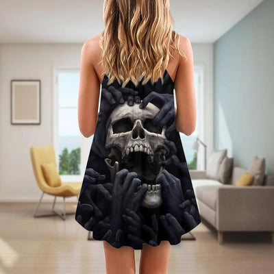Skull Love Darkness Style - Summer Dress - Owls Matrix LTD