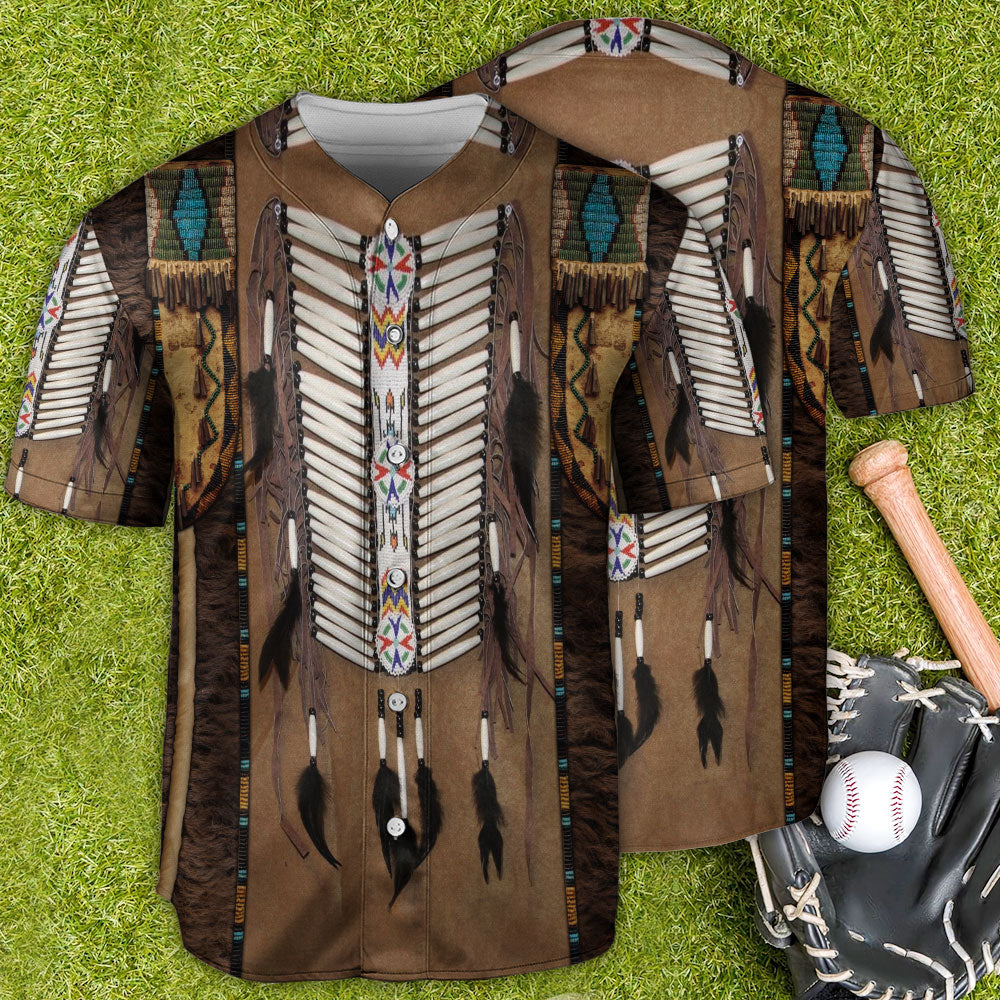 Native American Colorful Art Style - Baseball Jersey - Owls Matrix LTD