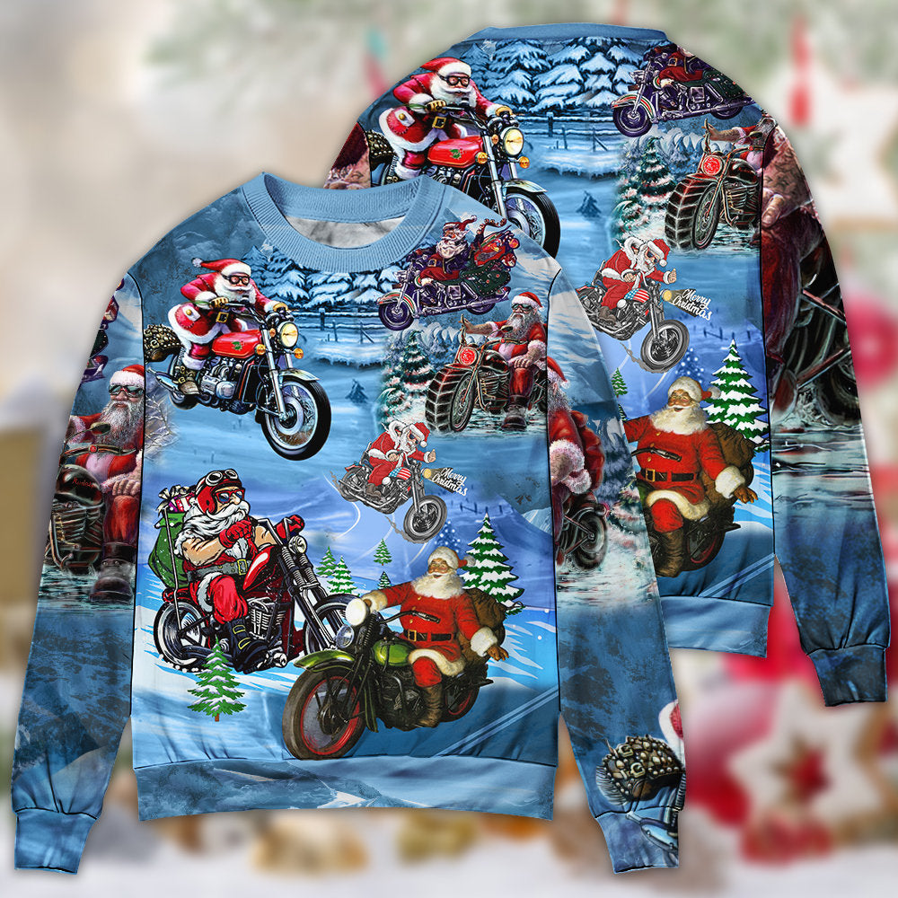 Christmas Driving With Santa Claus - Sweater - Ugly Christmas Sweaters - Owls Matrix LTD