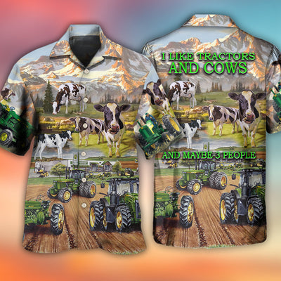 Tractor And Cow Farm Lover - Hawaiian Shirt - Owls Matrix LTD