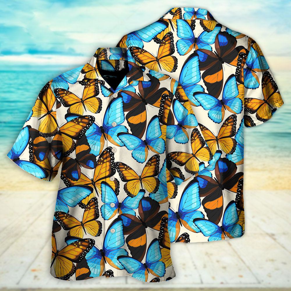 Butterfly Abstract Colorful Vintage - Hawaiian Shirt - Owls Matrix LTD