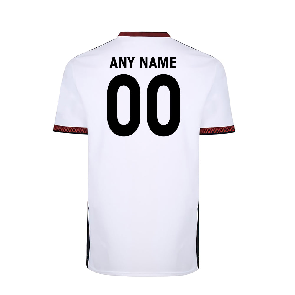 Custom White And Black Background Red Wave Pattern - Soccer Uniform Jersey