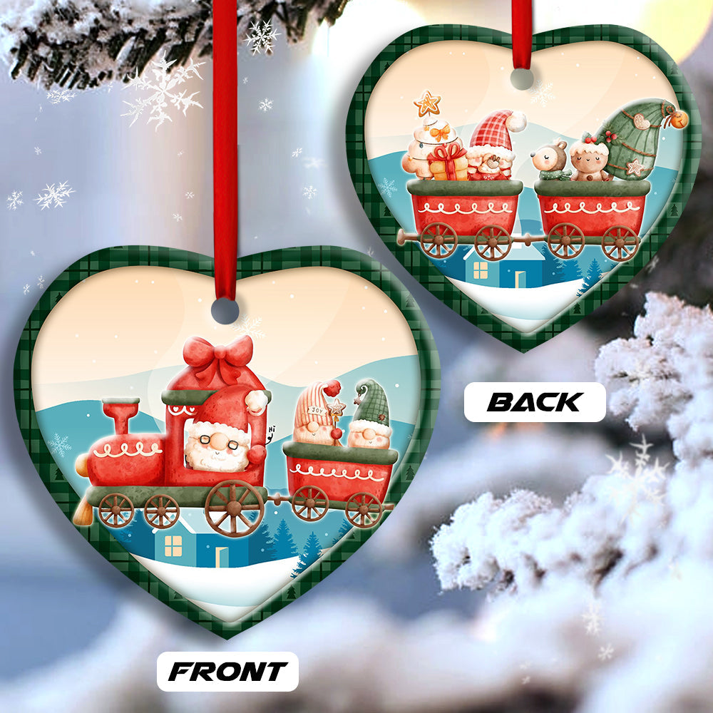 Christmas Santa Is Coming Xmas Lover - Heart Ornament - Owls Matrix LTD