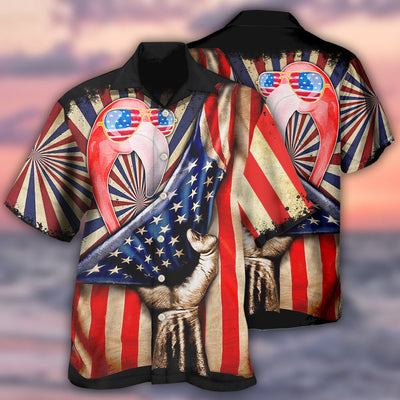 Flamingo Independence Day - Hawaiian Shirt - Owls Matrix LTD