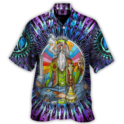 Hawaiian Shirt / Adults / S Hippie Stoner Peace Love - Hawaiian Shirt - Owls Matrix LTD