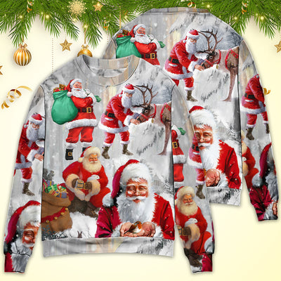 Christmas Santa Claus Story Funny Art Style - Sweater - Ugly Christmas Sweaters - Owls Matrix LTD