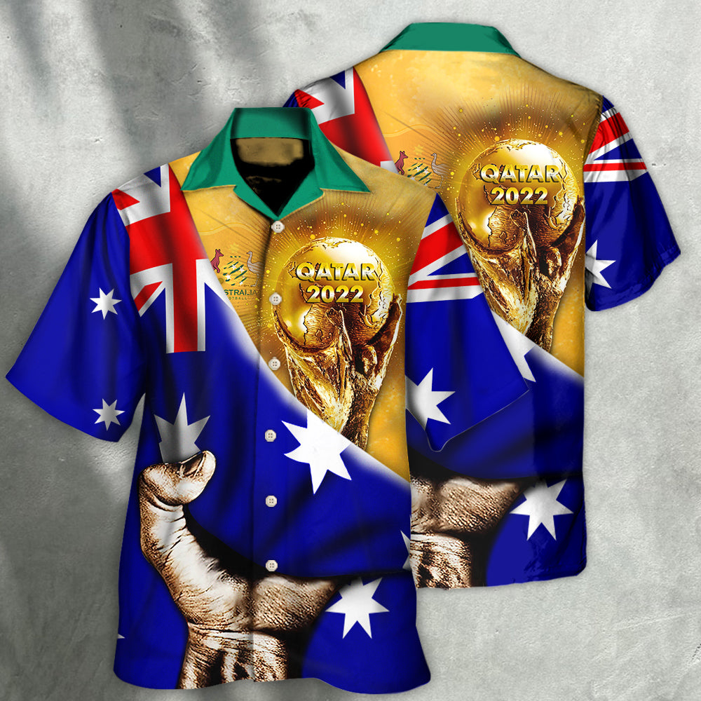 World Cup Qatar 2022 Australia Will Be The Champion Flag Vintage - Hawaiian Shirt - Owls Matrix LTD
