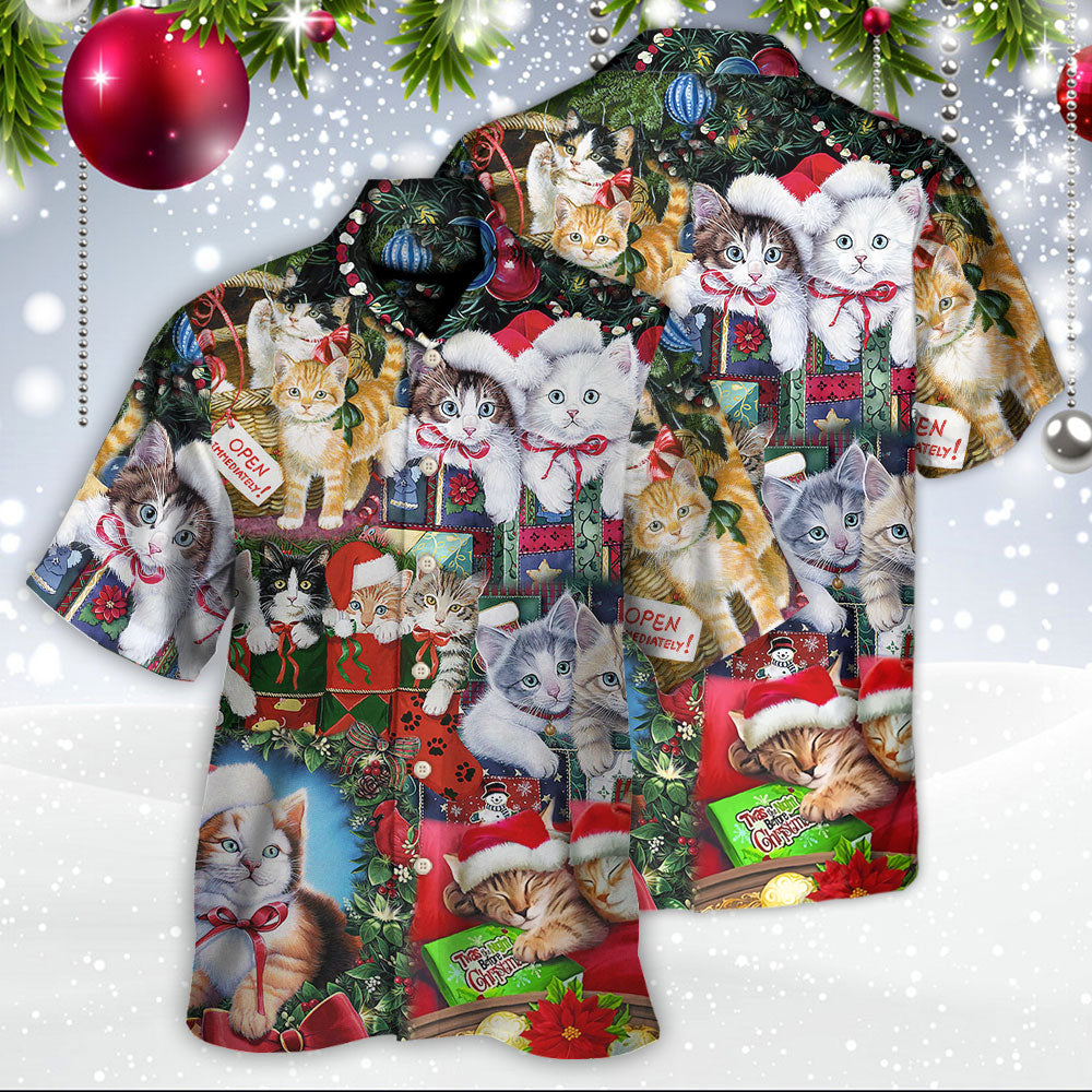 Cat Christmas Tree Merry Xmas - Hawaiian Shirt - Owls Matrix LTD