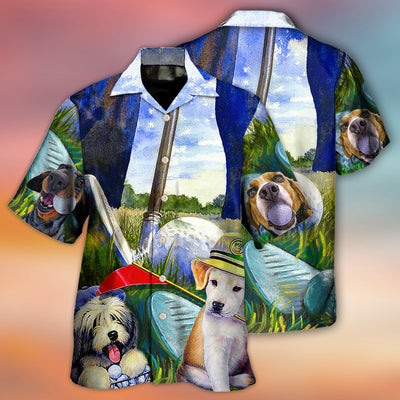 Golf Dog Funny Lover Golf Art Style - Hawaiian Shirt - Owls Matrix LTD