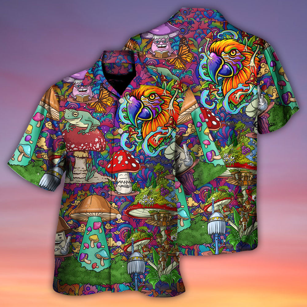 Hippie Mushroom Peace Lover - Hawaiian Shirt - Owls Matrix LTD