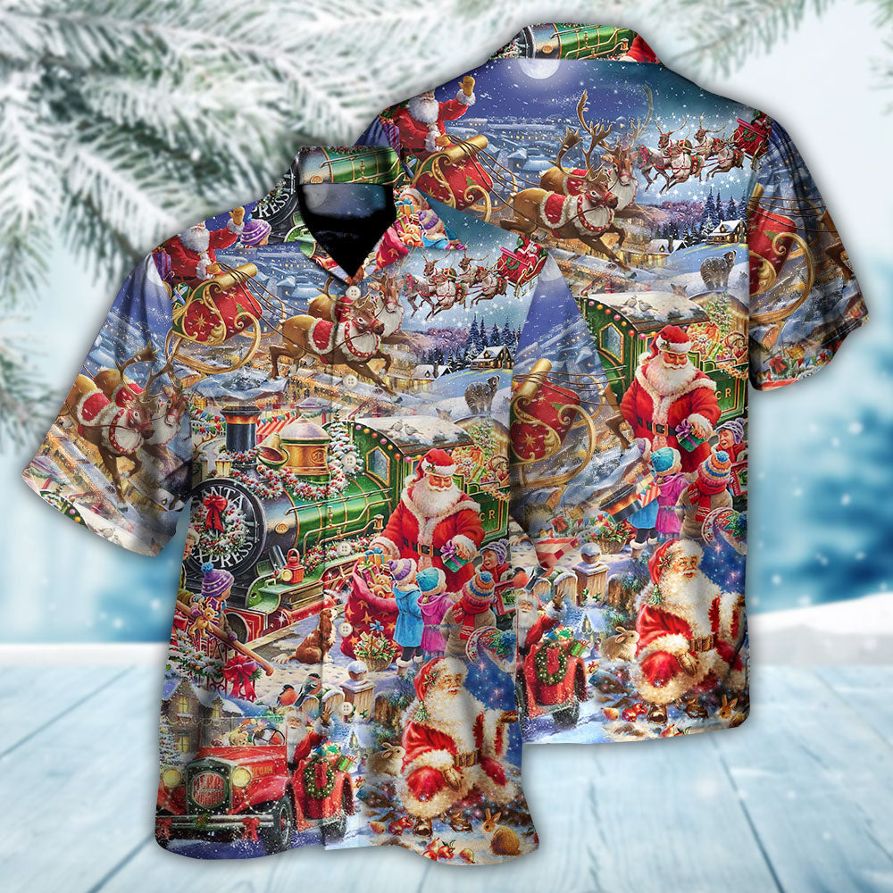 Christmas Joy Love Peace Family Laughter - Hawaiian Shirt - Owls Matrix LTD