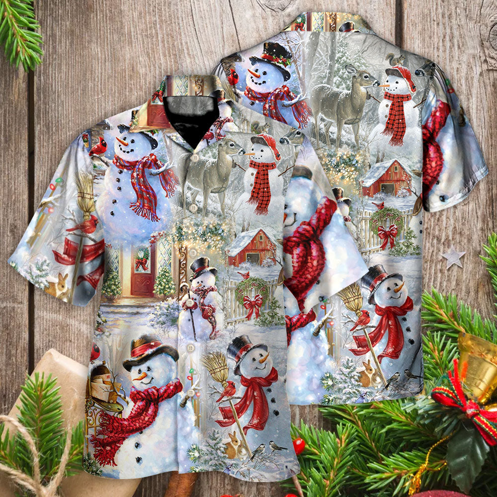 Christmas Snowman Merry Xmas - Hawaiian Shirt - Owls Matrix LTD