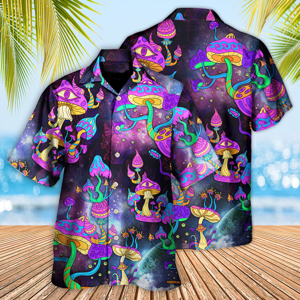Hippie Mushroom Hippie Life Lover - Hawaiian Shirt - Owls Matrix LTD