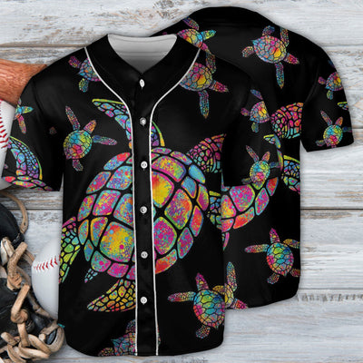 Hippie Turtle Art Undersea - Baseball Jersey - Owls Matrix LTD