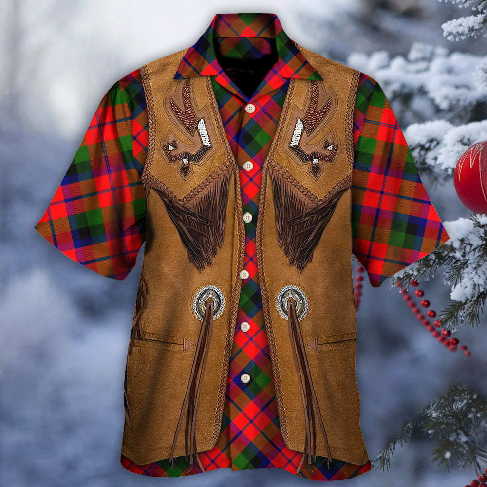 Christmas Santa Vintage Fringe Leather Suede Vest - Hawaiian Shirt - Owls Matrix LTD