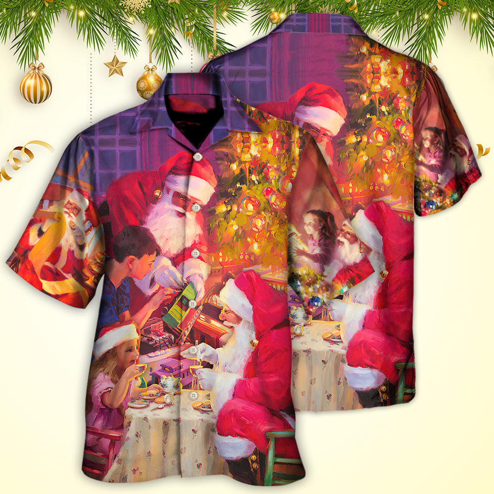 Christmas Santa Claus Story Light Art Style - Hawaiian Shirt - Owls Matrix LTD
