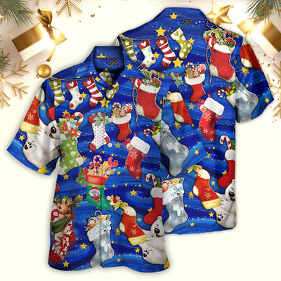 Socks Christmas Tree Merry Xmas Seasons Of Joy - Hawaiian Shirt - Owls Matrix LTD