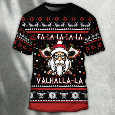 Viking Valhalla White And Red - Round Neck T-shirt - Owls Matrix LTD