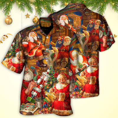 Christmas Funny Santa Claus Gift Xmas Is Coming Art Style - Hawaiian Shirt - Owls Matrix LTD