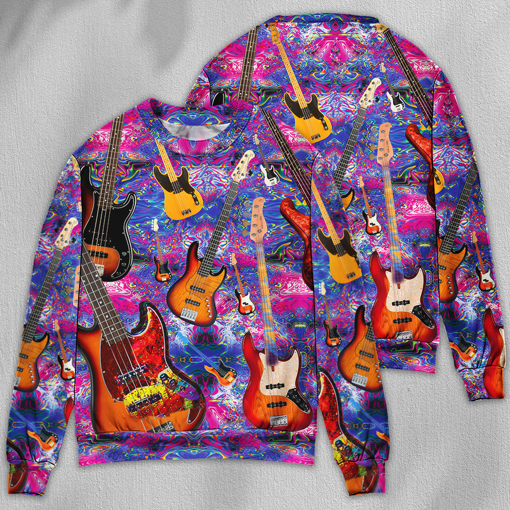 Guitar Life Love Purple Style - Sweater - Ugly Christmas Sweaters - Owls Matrix LTD