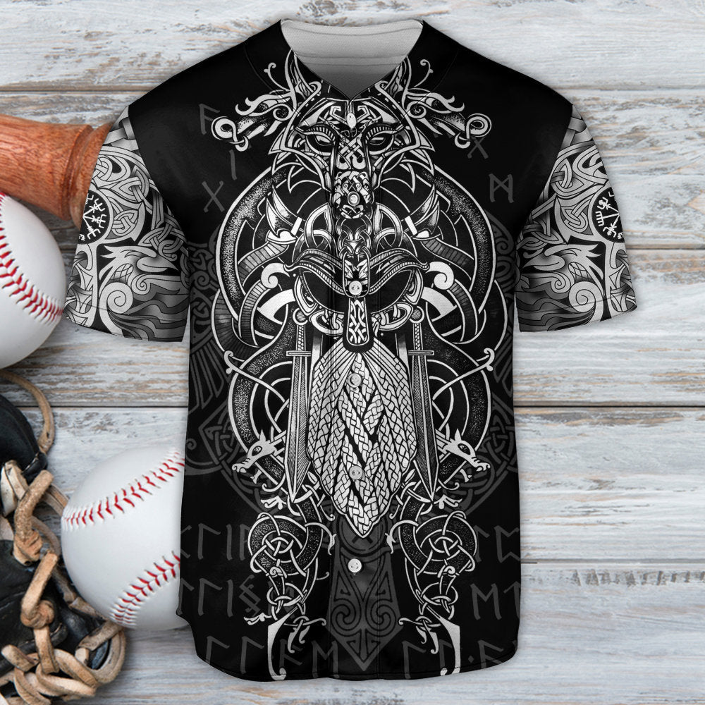 Viking Warrior Blood Pattern - Baseball Jersey - Owls Matrix LTD