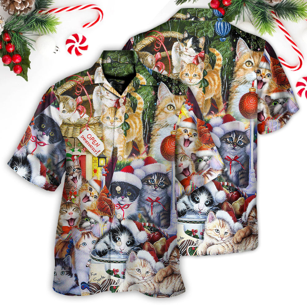 Christmas Cat Love Xmas - Hawaiian Shirt - Owls Matrix LTD
