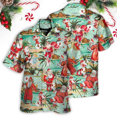 Christmas Santa Vacation Beach Joyful - Hawaiian Shirt - Owls Matrix LTD