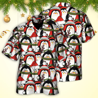 Christmas Penguin Cute Christmas Holiday - Hawaiian Shirt - Owls Matrix LTD