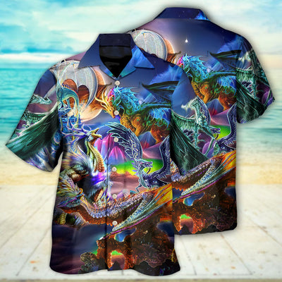 Dragon Neon Legends Colorful - Hawaiian Shirt - Owls Matrix LTD