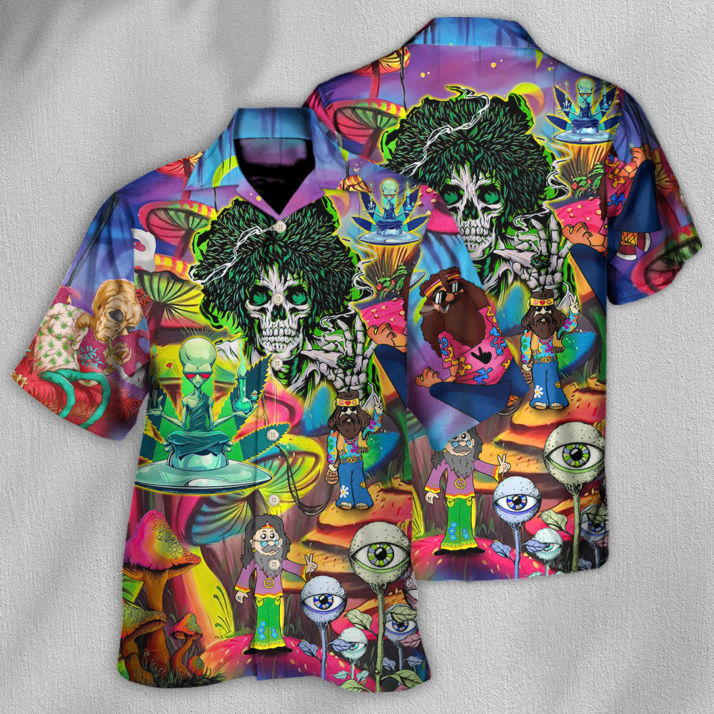 Hippie Skull Cool Life - Hawaiian Shirt - Owls Matrix LTD