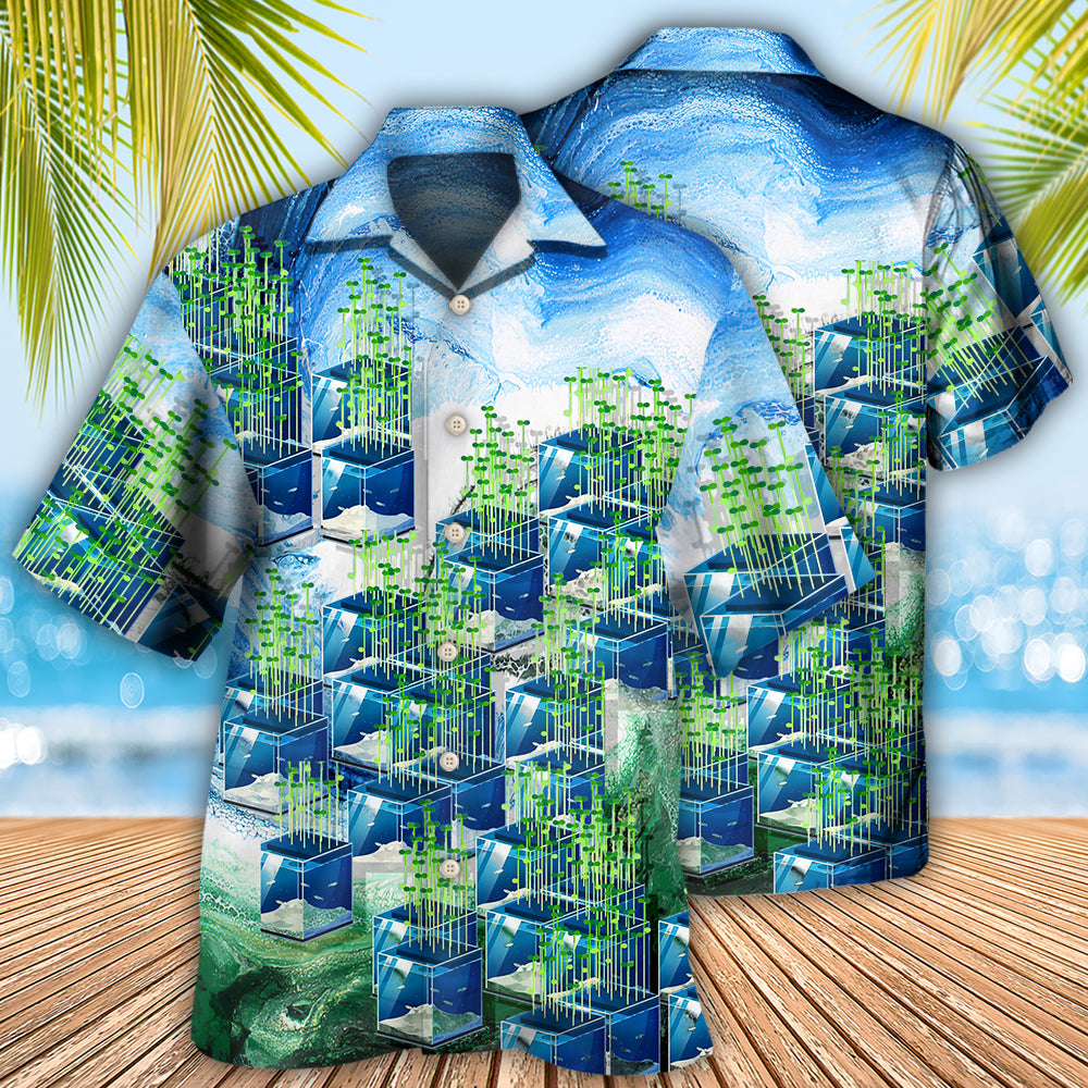 Farm Aquaponics - The Future Farm - Hawaiian Shirt - Owls Matrix LTD