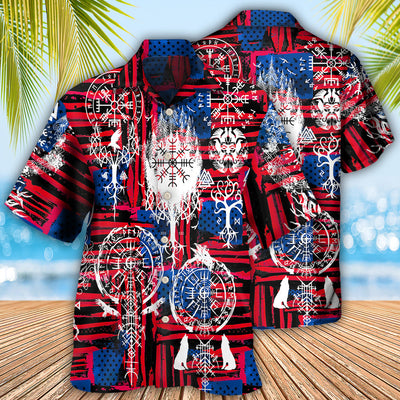 Viking Independence Day Compass Vegvisir - Hawaiian Shirt - Owls Matrix LTD