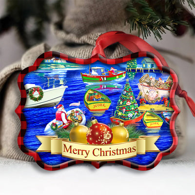 Christmas We Wish You A Merry Christmas - Horizonal Ornament - Owls Matrix LTD