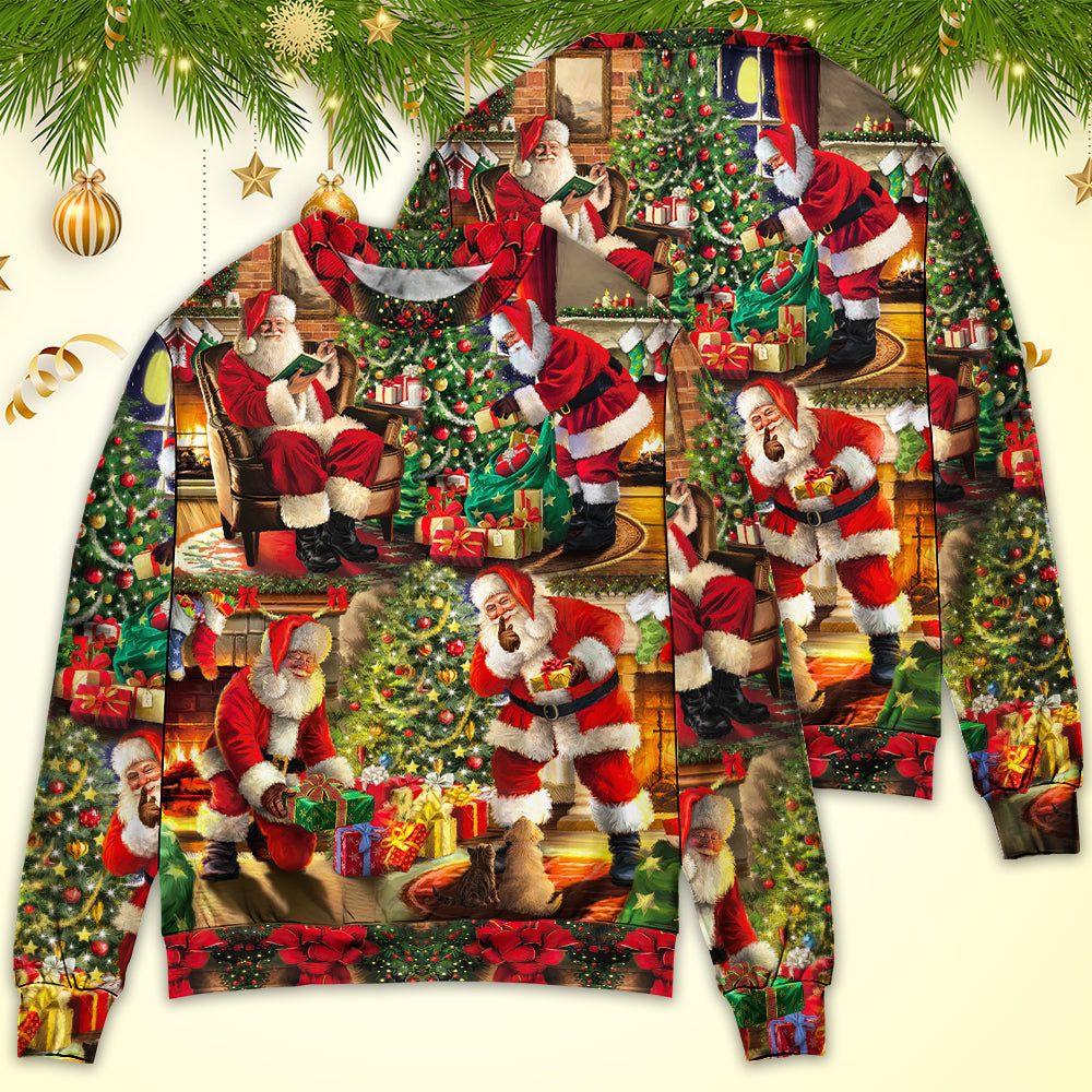 Christmas Santa Claus Story Gift For Xmas Painting Style - Sweater - Ugly Christmas Sweaters - Owls Matrix LTD
