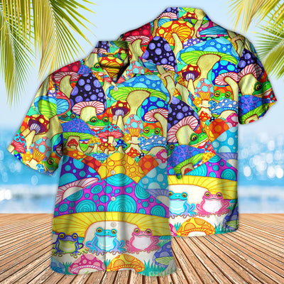 Hippie Frog Mushroom Hippie Colorful Art Peace - Hawaiian Shirt - Owls Matrix LTD
