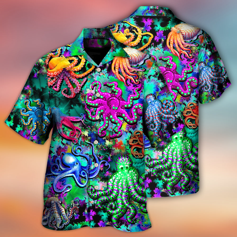 Octopus Light Colorful Lover Art Style - Hawaiian Shirt - Owls Matrix LTD