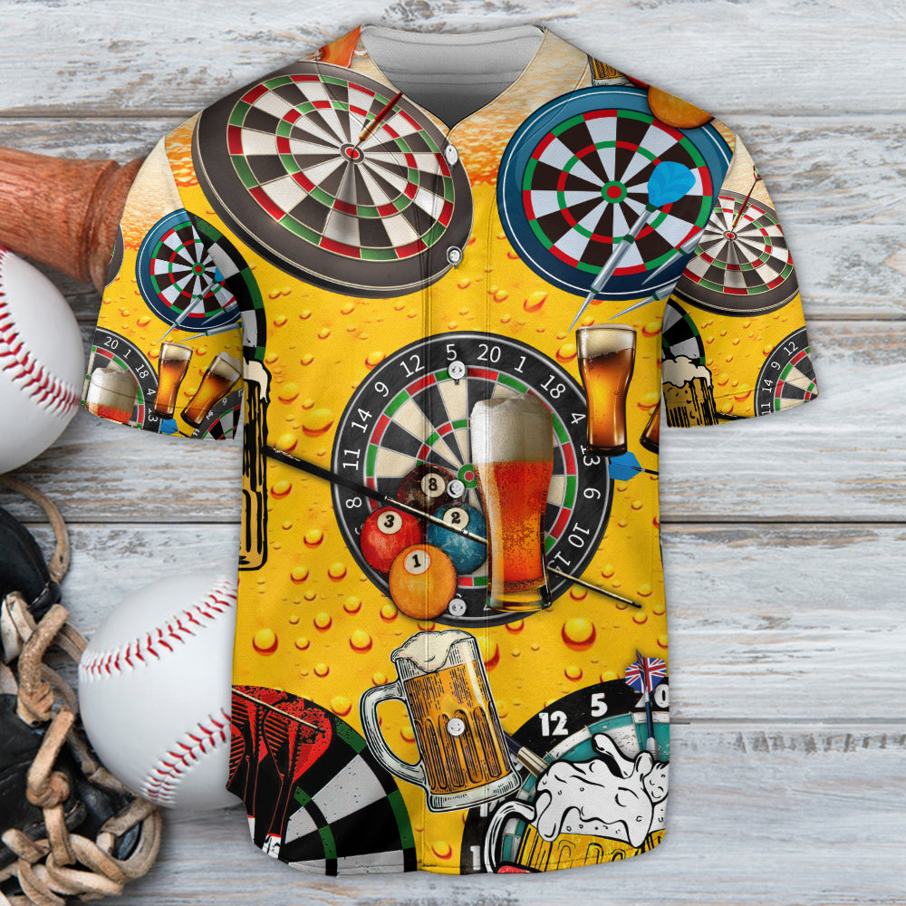 Dart And Beer Love Life Style - Baseball Jersey - Owls Matrix LTD