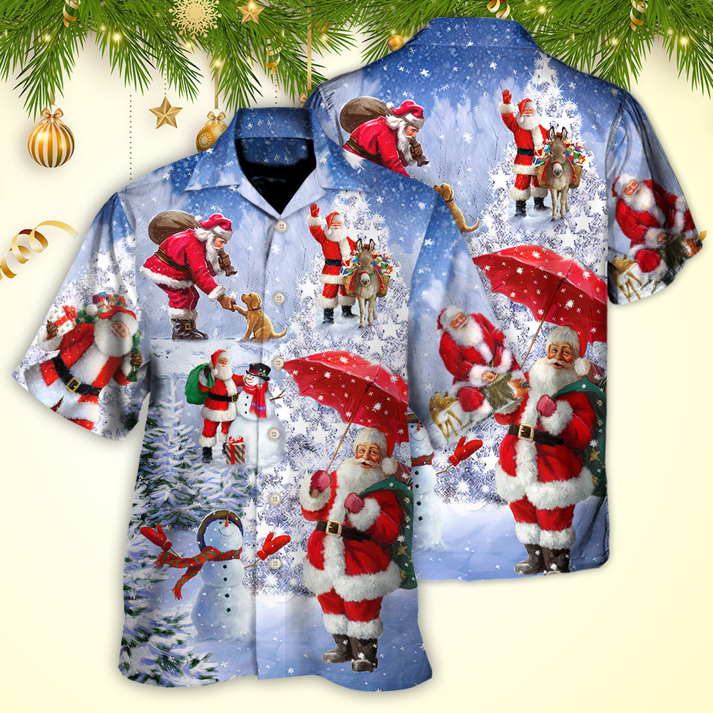Christmas Santa Is Always With You Story Night Christmas Tree - Hawaiian Shirt - Owls Matrix LTD