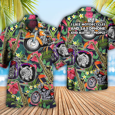 Motorcycle I Like Motorcycles And Saxophone - Hawaiian Shirt - Owls Matrix LTD