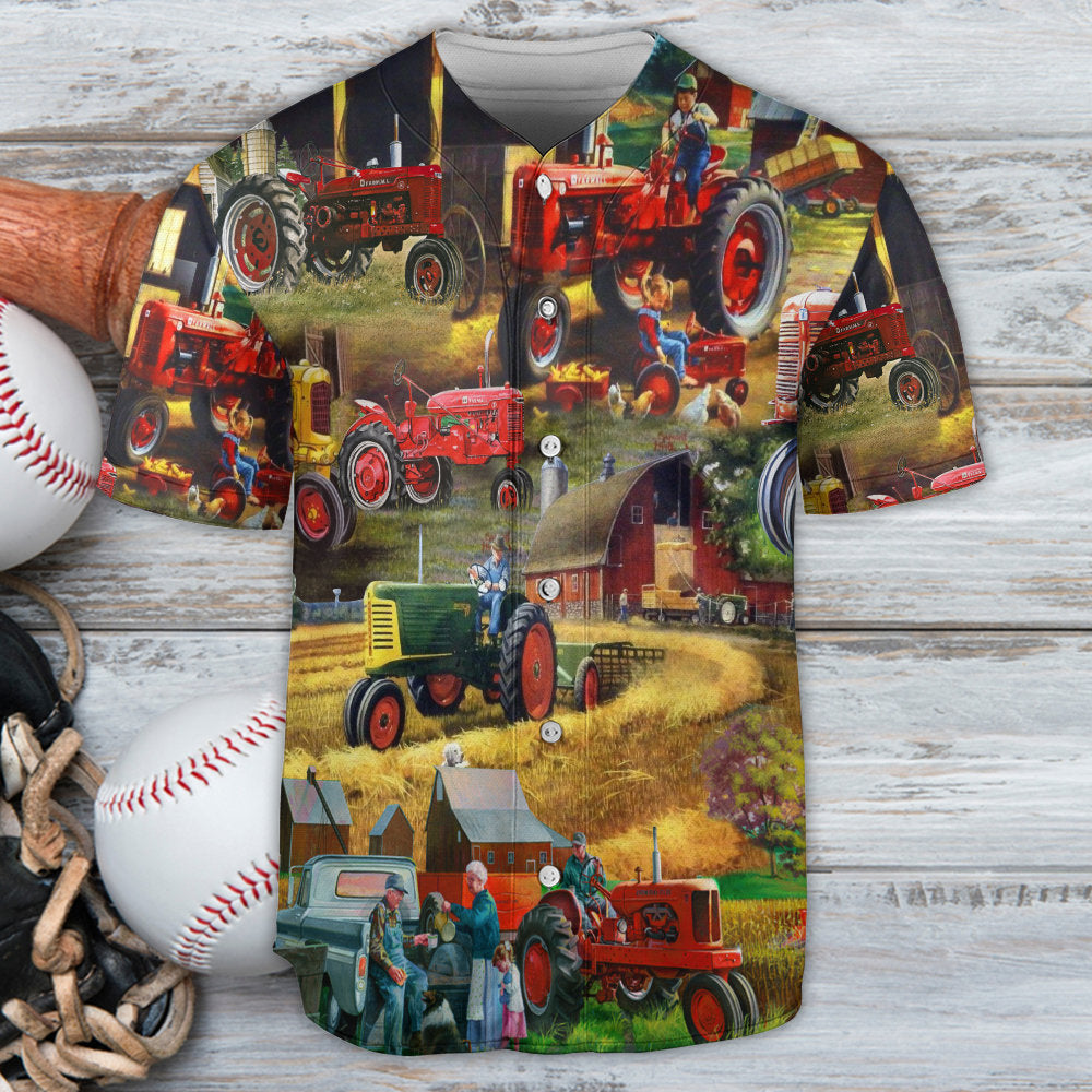 Tractor Just One More Tractor I Promise Just One - Baseball Jersey - Owls Matrix LTD