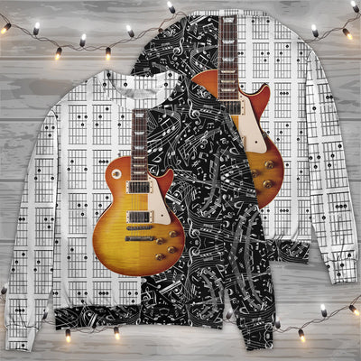 Guitar Bass Musician Black And White - Sweater - Ugly Christmas Sweaters - Owls Matrix LTD