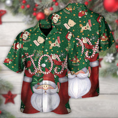 Christmas Santa Claus Lover Joy Green Style - Hawaiian Shirt - Owls Matrix LTD
