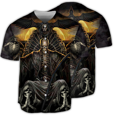 Skull Grim Reaper Dark - Baseball Jersey - Owls Matrix LTD